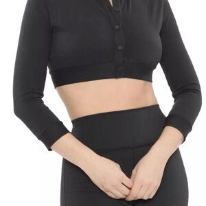 WeWoreWhat Black Polo Collar 3/4 Sleeve Bodysuit